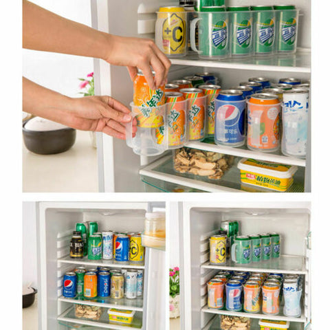 Kitchen Storage New Beers Soda Cans Holder Storage Kitchen Organization Fridge Rack Plastic Space