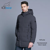 ICEbear 2019 Soft Fabric Winter Men's Jacket Thickening Casual Cotton Jackets Winter Mid-Long Parka Men Brand Clothing 17MD962D