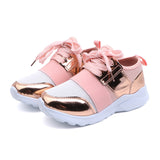 Kids Shoes Children Sneakers Girls Sport Shoes Fashion Sneakers Anti Slip Pink Cross-tied Kid Sneakers Casual Flat Shoes  D30