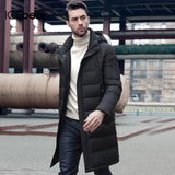 ICEbear 2019 New Clothing Jackets Business Long Thick Winter Coat Men Solid Parka Fashion Overcoat Outerwear 16M298D