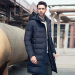 ICEbear 2019 New Clothing Jackets Business Long Thick Winter Coat Men Solid Parka Fashion Overcoat Outerwear 16M298D