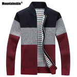 Mountainskin 2019 New Winter Men's Jackets Thick Cardigan Coats Mens Brand Clothing Autumn Gradient knitted Zipper Coat SA580