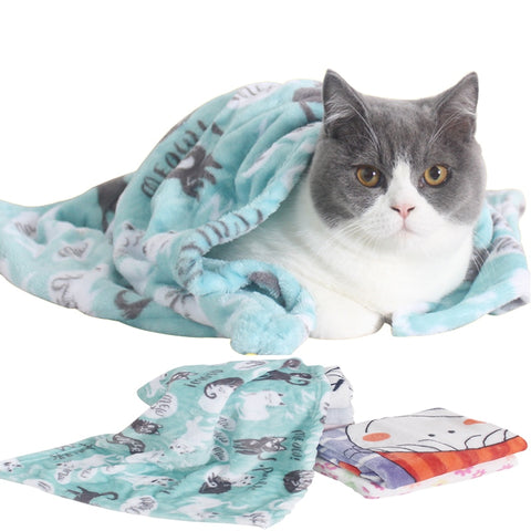 Pet blanket cat Sleeping Mat Coral Fleece Keep warm Blanket Small Medium Dogs Cats Sleeping Winter Dog Cat Bed Mats Pet Supplies