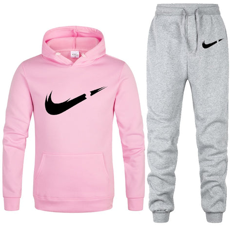 Free Shipping New 2019 Brand Tracksuit Fashion Hoodies Women Sportswear Two Piece Sets Fleece Thick hoody+Pants Sporting Suit