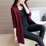 DRL Women's Autumn Winter Cardigan Sweater and Long Sections Wool Sweaters Slim Tight Bottoming Knitted Cardigans