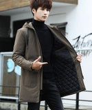 2019 Winter Jacket men hooded Slim Korean Parka Hombre long Jacket coat cashmere mens windbreaker Parkas cotton youth clothing