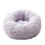 Foldable Round Cat Bed Portable Long Plush Dog Kennel Cat House Super Soft Cotton Mats Sofa For Dog Basket Pet Warm Sleeping Bed