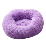 Foldable Round Cat Bed Portable Long Plush Dog Kennel Cat House Super Soft Cotton Mats Sofa For Dog Basket Pet Warm Sleeping Bed