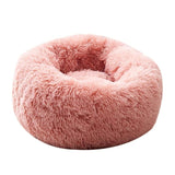 Foldable Round Cat Bed Portable Long Plush Dog Kennel Cat House Super Soft Cotton Mats Sofa For Dog Basket Pet Warm Sleeping Bed