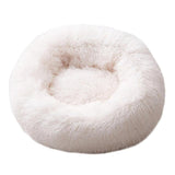 Foldable Round Cat Bed Portable Long Plush Dog Kennel Cat House Super Soft Cotton Mats Sofa For Dog Basket Pet Warm Sleeping Bed