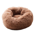 Foldable Round Cat Bed Portable Long Plush Dog Kennel Cat House Super Soft Cotton Mats Sofa For Dog Basket Pet Warm Sleeping Bed