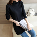 2019 DRL female sweater outerwear medium-long basic pullovers office lady sweater thickening solid color turtleneck Sweater