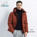 ICEbear 2019 Mens Winter Jackets Chest Exquisite Pocket Simple Hem Practical Waterproof Zipper High Quality Parka