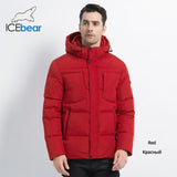 ICEbear 2019 Mens Winter Jackets Chest Exquisite Pocket Simple Hem Practical Waterproof Zipper High Quality Parka