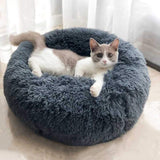 Long Plush Super Soft Dog Bed Pet Kennel Round Sleeping Bag Lounger Cat House Winter Warm Sofa Basket for Small Medium Large Dog