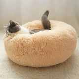 Long Plush Super Soft Dog Bed Pet Kennel Round Sleeping Bag Lounger Cat House Winter Warm Sofa Basket for Small Medium Large Dog