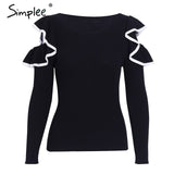 Simplee Multicolor knitted women pullover sweater Long sleeve top turtleneck female sweater Chic ladies casual bestmatch jumper