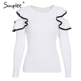 Simplee Multicolor knitted women pullover sweater Long sleeve top turtleneck female sweater Chic ladies casual bestmatch jumper