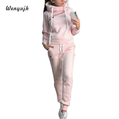 2019 Autumn Winter Female Two Piece Sets Tracksuit For Women Long Sleeve Jackets And Pants Two Piece Set Warm Outfits Women Suit