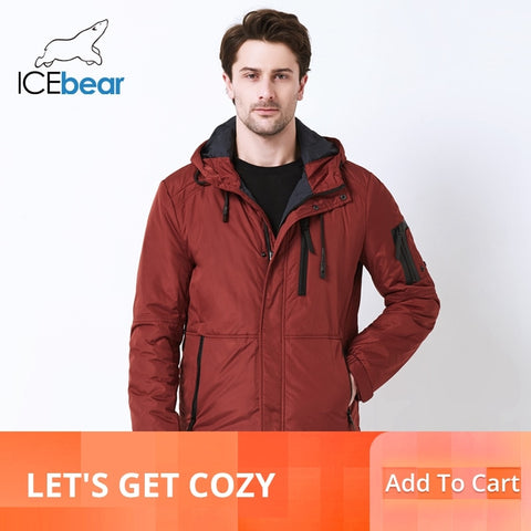 ICEbear 2019 autumn new men's casual  jacket fashion collar men's  hat men's brand jacket MWC18107I