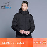 ICEbear 2019 Top Quality Warm Men's Warm Winter Jacket  Windproof  Casual Outerwear Thick Medium Long Coat Men Parka 16M899D