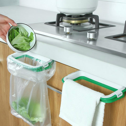 Kitchen Trash Storage Hanger Garbage Bag Holder Plastic Bracket Stand Rack Kitchen Accessories Kitchen Gadgets