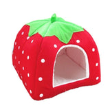 Soft Strawberry Pet  Dog Cat House Kennel Doggy Fashion Cushion Basket