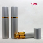 Classic Silver 15ml Aluminum Refillable Portable Perfume Bottle With Atomizer&Empty Parfum Cosmetic Case For Travle