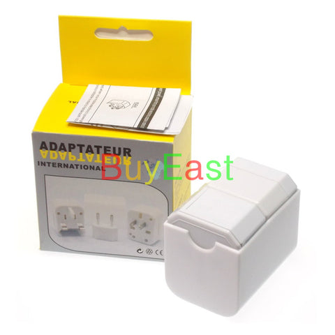 Free shipping World Global All In One Travle Adapter US/EU/GB/AU/China/Japan Universal Power Plug Half cover ' White color