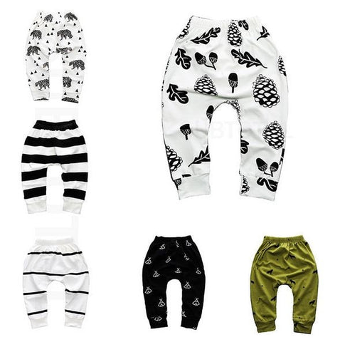 Print Pattern Cotton Baby Trousers Babys Boys Girls PP Pants For Sports Baby Harem Pants Kids For Newborn Girl Boy Clothing