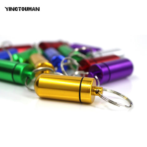 YINGTOUMAN 1PC Portable Outdoor Emergency Pills Bottle Sealed Waterproof Aluminum Alloy Travl Kit Camping Equipment