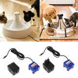 Silenced Fountain Pump Power Adapter Automatic Pet Cat Dog Water Drinking Fountain