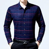 2019 male fashion brand casual business slim fit men shirt camisa long sleeve plaid social shirts dress clothing jersey 40137