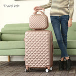 Cartoon Plaid fashion cute female 20/22/24/26/28 inch Rolling Luggage Spinner Brand Suitcase Wheels Carry On Travel Bags