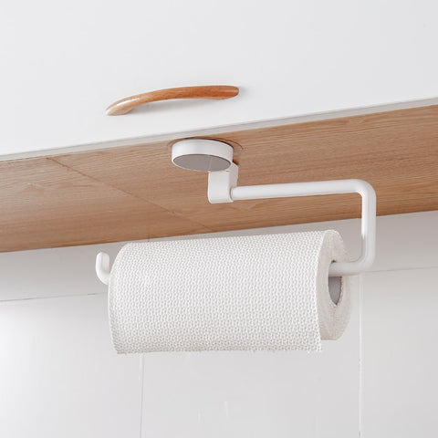 Roll Paper Rack Kitchen Cupboard Hanging Paper Towel Holder Rack Tissue Cling Film Storage Rack