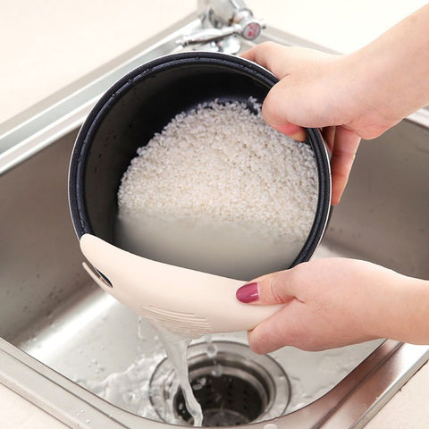 Durable Rice Sieve Washing Spoon Plate Colanders Filters Strainer Kitchen Gadgets Utensil Tools Accessories Supplies